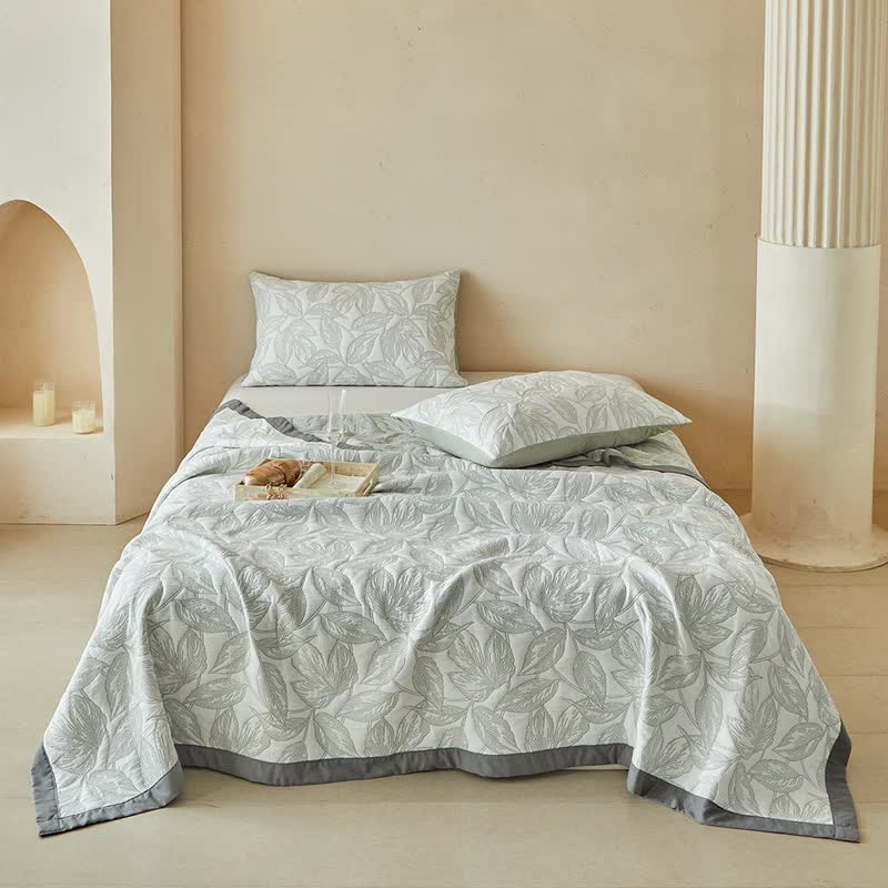 Botanical Leaf Print Quilt Set - image 2