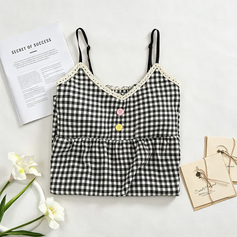 Black White Gingham Ruffle Nightdress - image 1