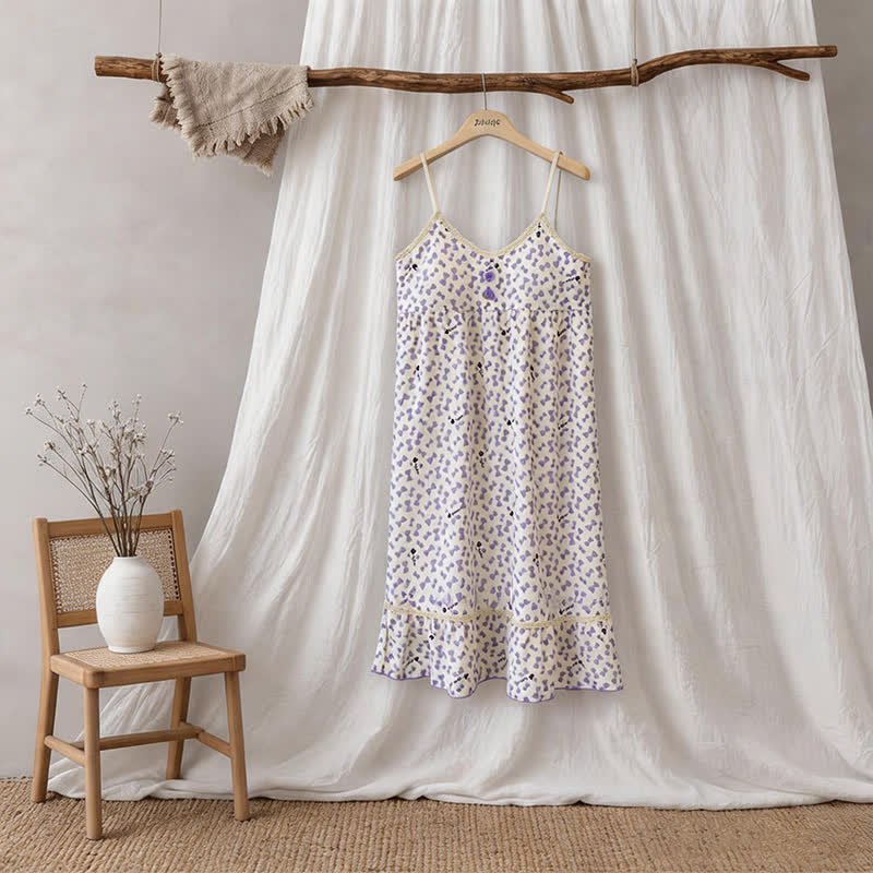 Purple Bow Sleeveless Ruffle Nightgown - image 5