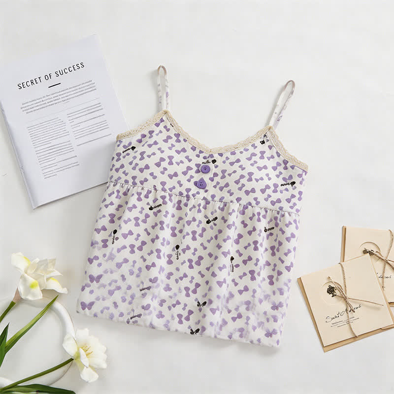 Purple Bow Sleeveless Ruffle Nightgown - image 1
