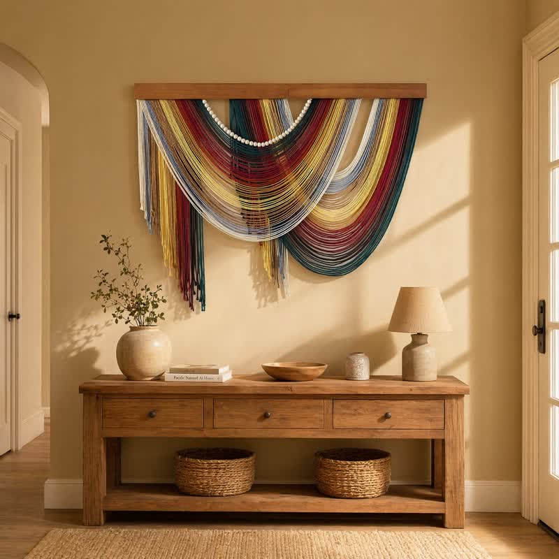 Bohemian Cotton Beaded Wall Hanging Decor - image 1