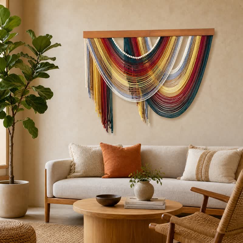 Bohemian Cotton Beaded Wall Hanging Decor - image 2