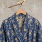 Ownkoti Indigo Blue Vintage Floral Kimono Robe - image 4