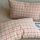Soft Pink Gingham Cotton Bedding Set - image 3