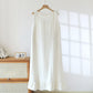 White Cotton Textured Sleeveless Lounge Dress - image 3