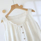 White Cotton Textured Sleeveless Lounge Dress - image 5