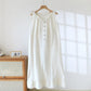 White Cotton Textured Sleeveless Lounge Dress - image 1