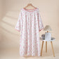 Pastoral Pink Floral Cotton Sleep Dress - image 1