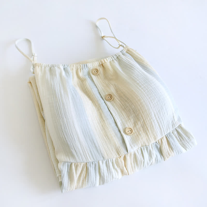 Pastel Stripe Cotton Tiered Cami Nightgown - image 1