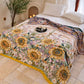 Vintage Sunflower Cotton Gauze Blanket Quilt - image 1