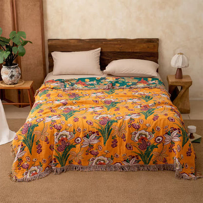 Boho Reversible Cotton GauzeTassel Blanket Quilt - King - image 0