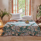 Reversible Botanical Muslin Quilt with Retro Fringe - image 1