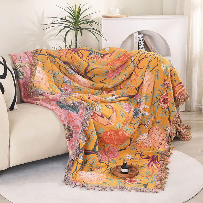 Exotic Garden 4-Layer Cotton Muslin Bedspread Quilt - image 6