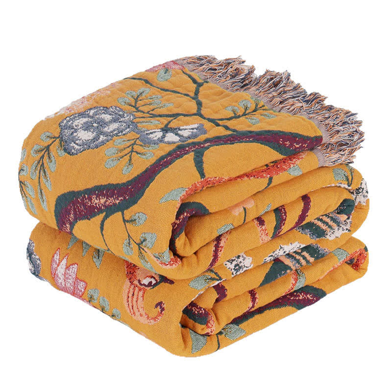 Exotic Garden 4-Layer Cotton Muslin Bedspread Quilt - image 9