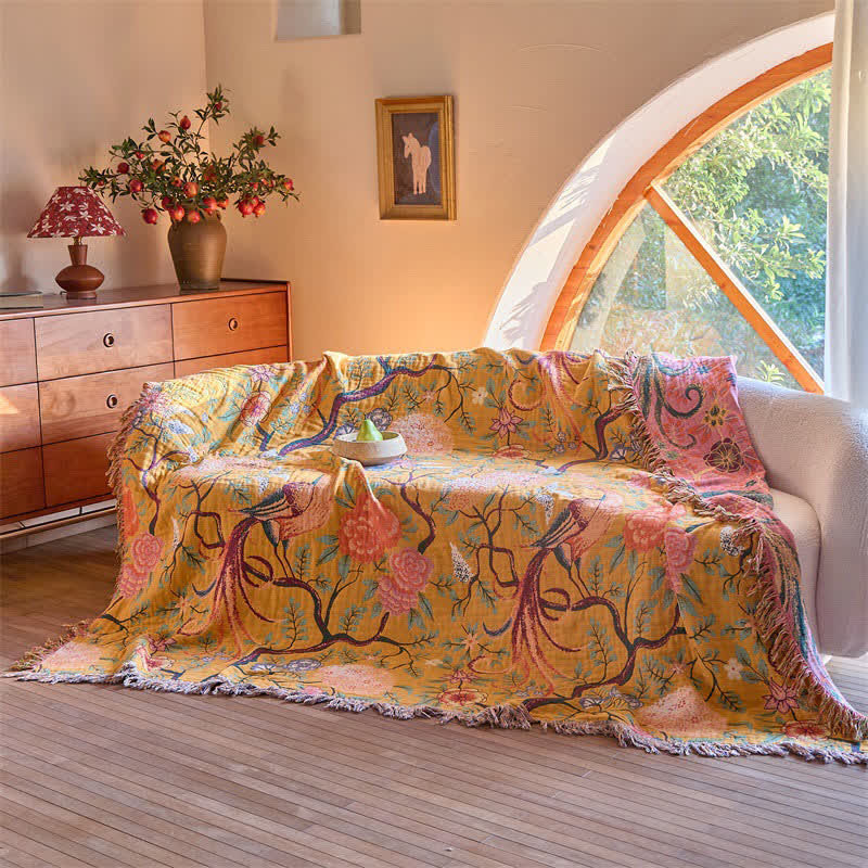 Exotic Garden 4-Layer Cotton Muslin Bedspread Quilt - image 4