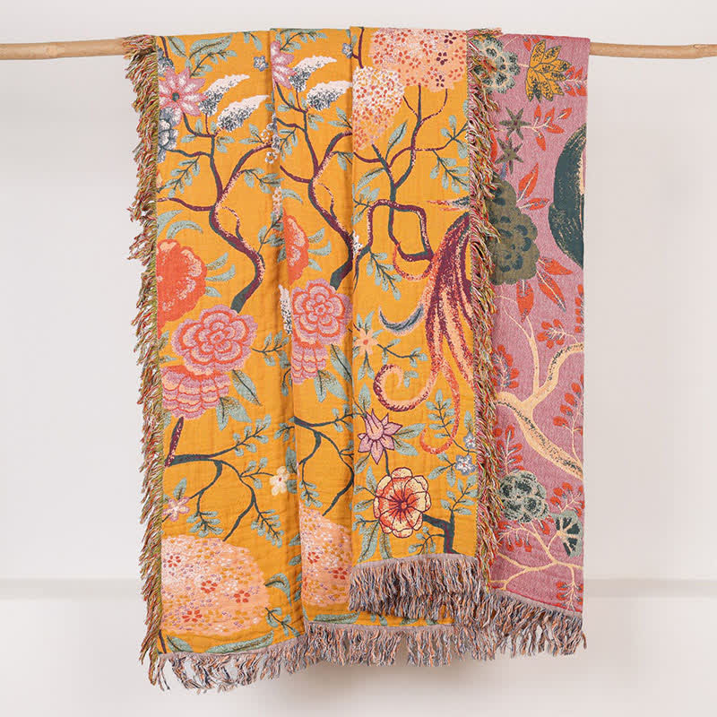 Exotic Garden 4-Layer Cotton Muslin Bedspread Quilt - image 3