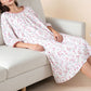Pastoral Pink Floral Cotton Sleep Dress - image 5