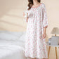 Pastoral Pink Floral Cotton Sleep Dress - image 3