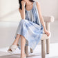 Sky Blue Sleeveless Padded Lounge Dress - image 5