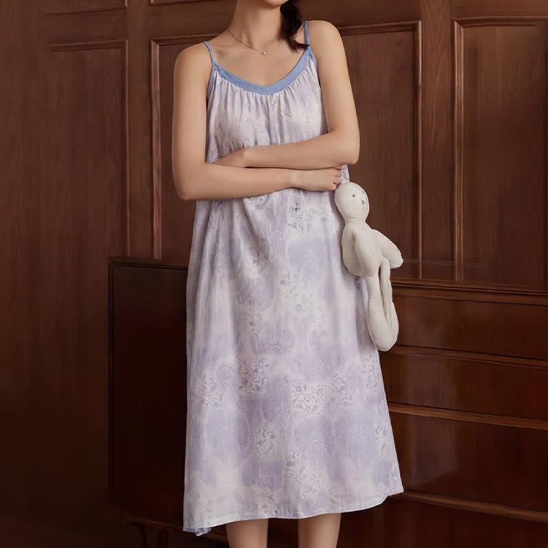 Lavender V-Neck Sleeveless Lounge Dress - image 4
