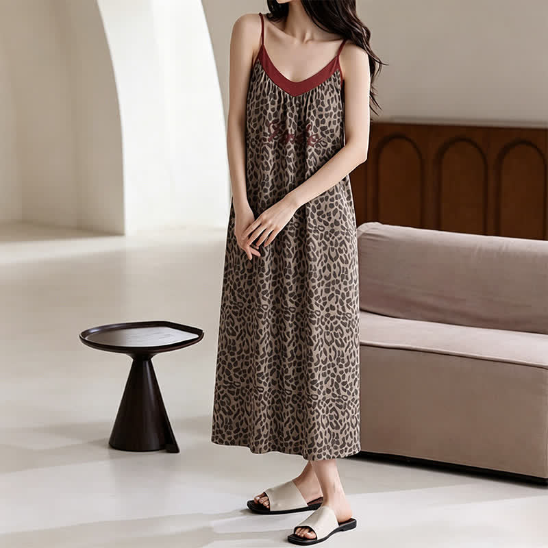 Leopard Print Cotton Night Dress - image 4