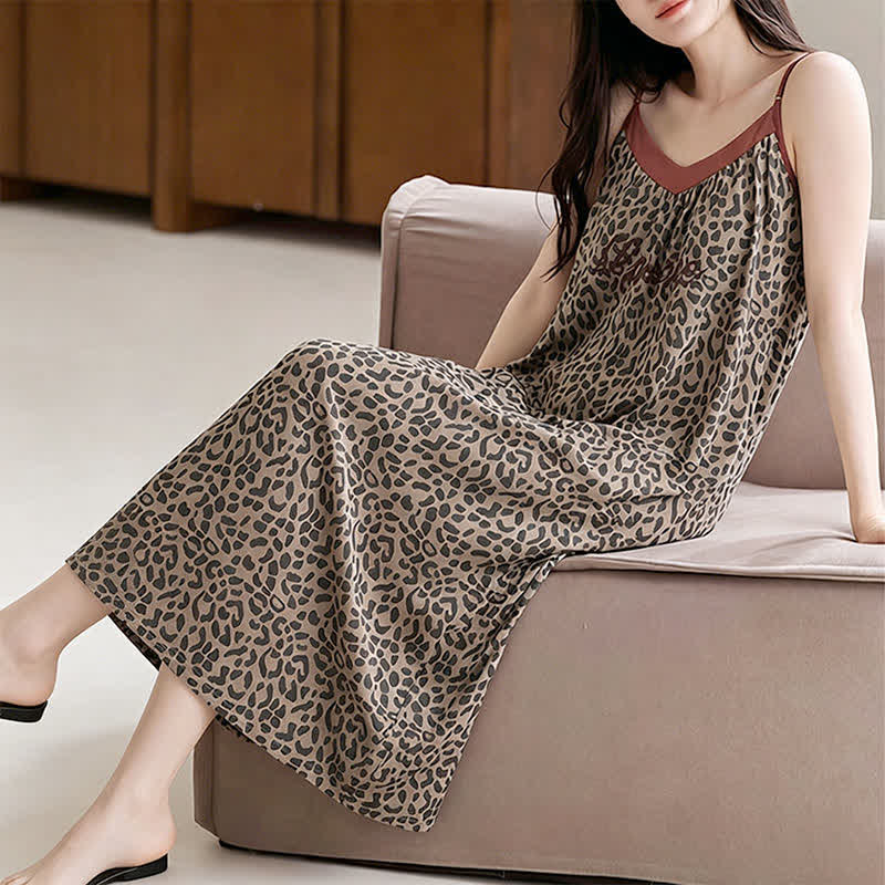 Leopard Print Cotton Night Dress - image 5