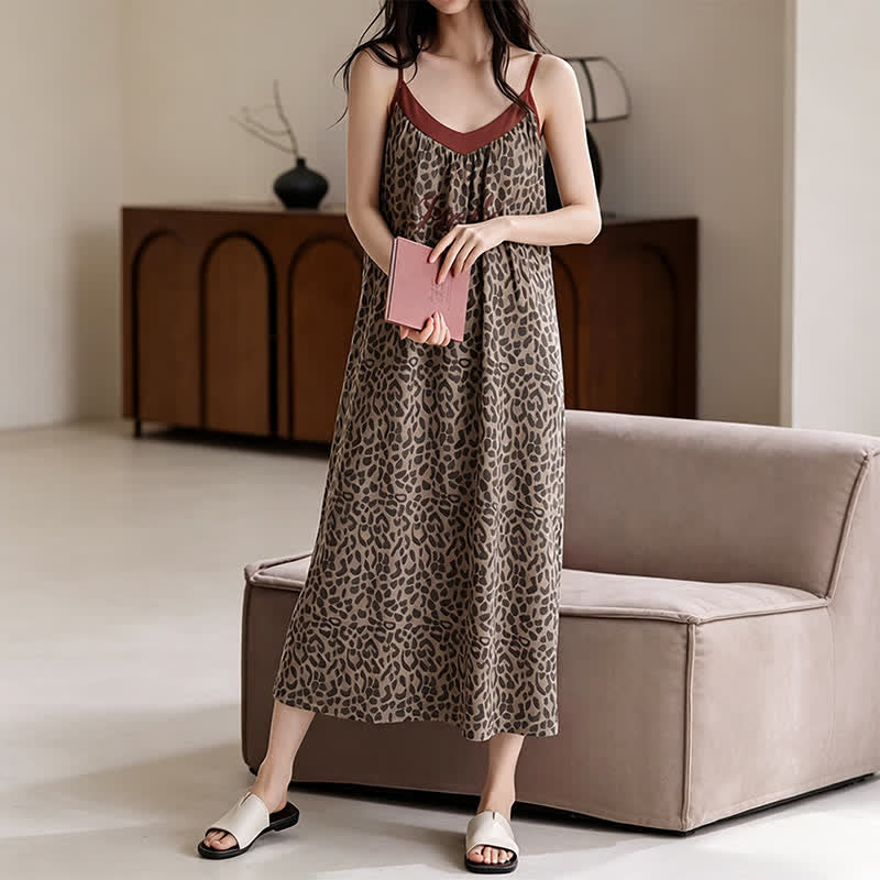 Leopard Print Cotton Night Dress - image 2