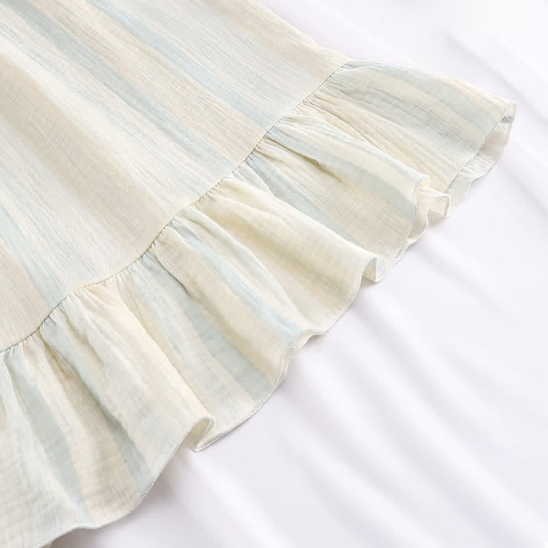 Pastel Stripe Cotton Tiered Cami Nightgown - image 3