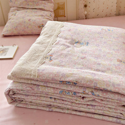 Pink Lace Bear Cotton Bedding Set - image 0