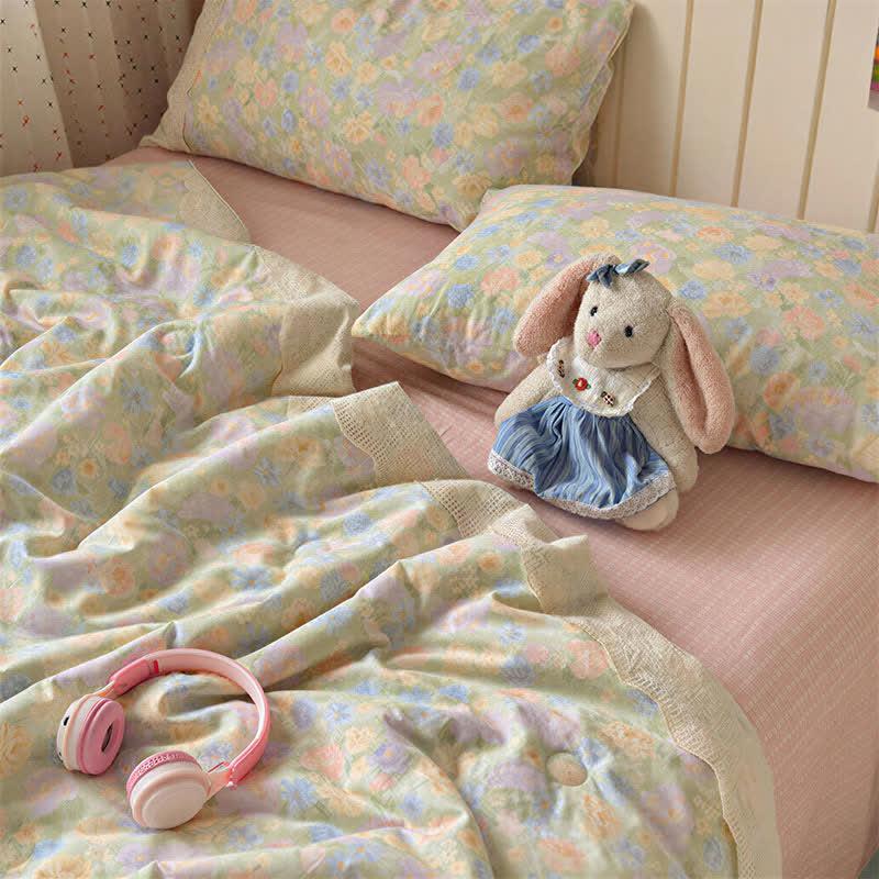 Lace Greenery Cotton Bedding Set - image 2