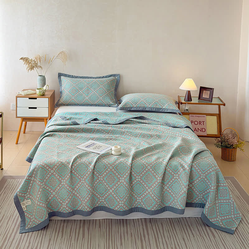 3-Layer Cotton Gauze Jacquard Bedspread Quilt - image 2