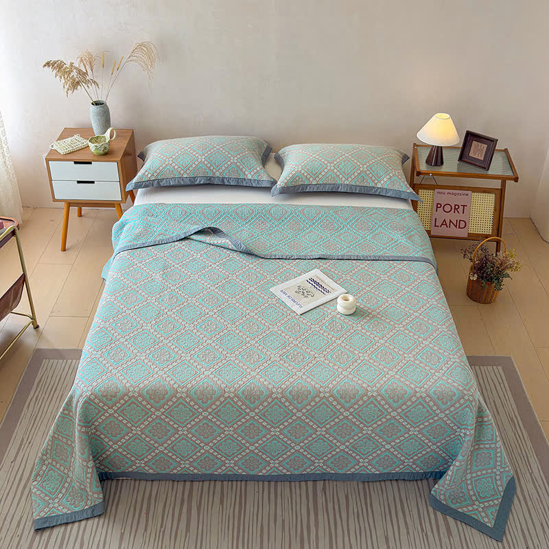 3-Layer Cotton Gauze Jacquard Bedspread Quilt - image 3
