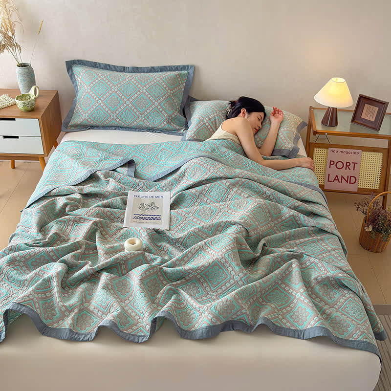 3-Layer Cotton Gauze Jacquard Bedspread Quilt - image 4