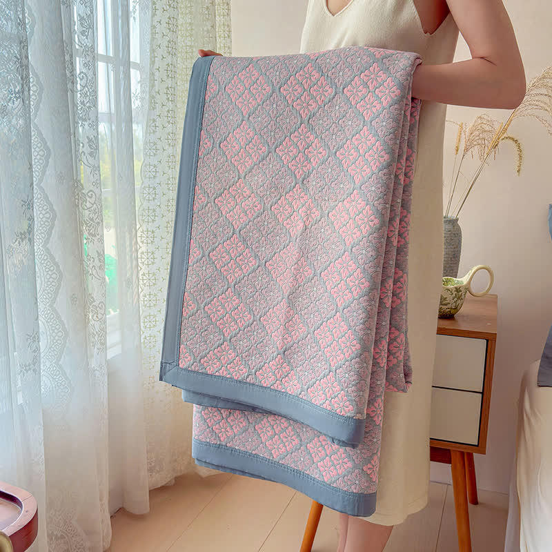 Cotton Gauze Yarn-Dyed Reversible Bedspread Quilt - image 8