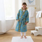 Blue Cotton Floral Kimono Kids Bathrobe - image 1