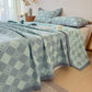 Reversible 3-layer Geometric Jacquard Blanket Quilt - image 9