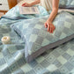 Reversible 3-layer Geometric Jacquard Blanket Quilt - image 12