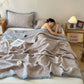 Jacquard Reversible 3-layer Geometric Blanket Quilt - image 8