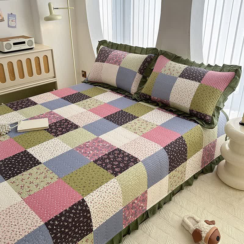 Ruffle Edge Patchwork Cotton Twill Coverlet - image 4