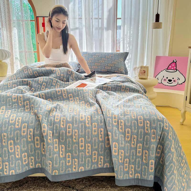 Geometric Jacquard Cotton Double Gauze Quilt - image 8