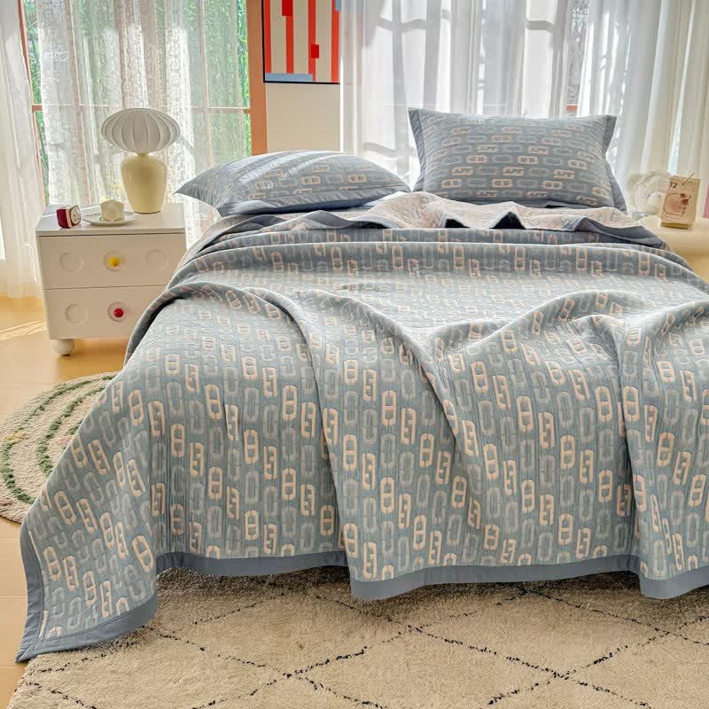 Geometric Jacquard Cotton Double Gauze Quilt - image 5