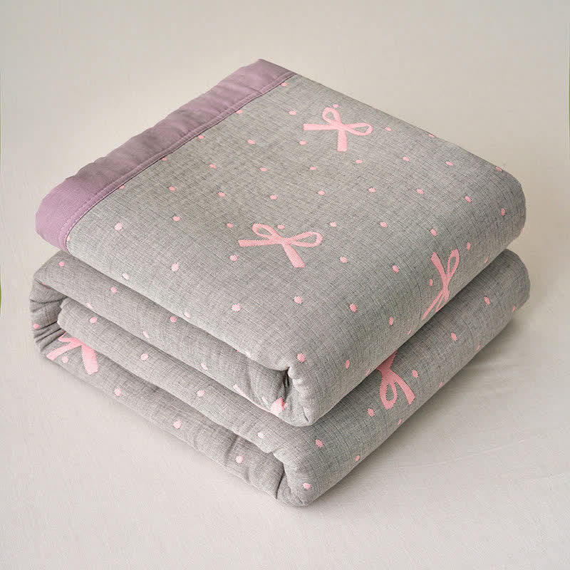 Reversible Bow Jacquard Cotton Gauze Quilt - image 1