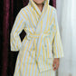 Pastel Stripe Cotton Kids Bathrobe - image 3