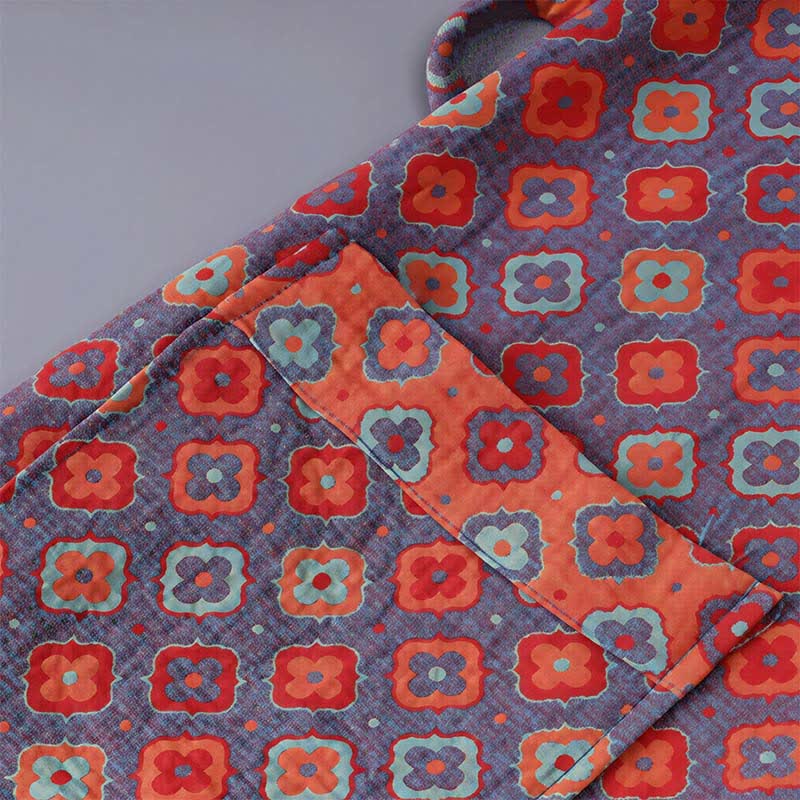 Vintage Geometric Kids' Cotton Kimono Robe - image 5