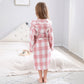 Kids' Plaid Hooded Cotton Bathrobe - image 3