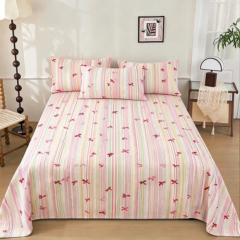 Sweet Blush Bow Jacquard Bedding Set - Pink - Bedding Set - King - image 0