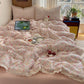Blush Rose Ruffle Lace Summer Bedding Set - image 1