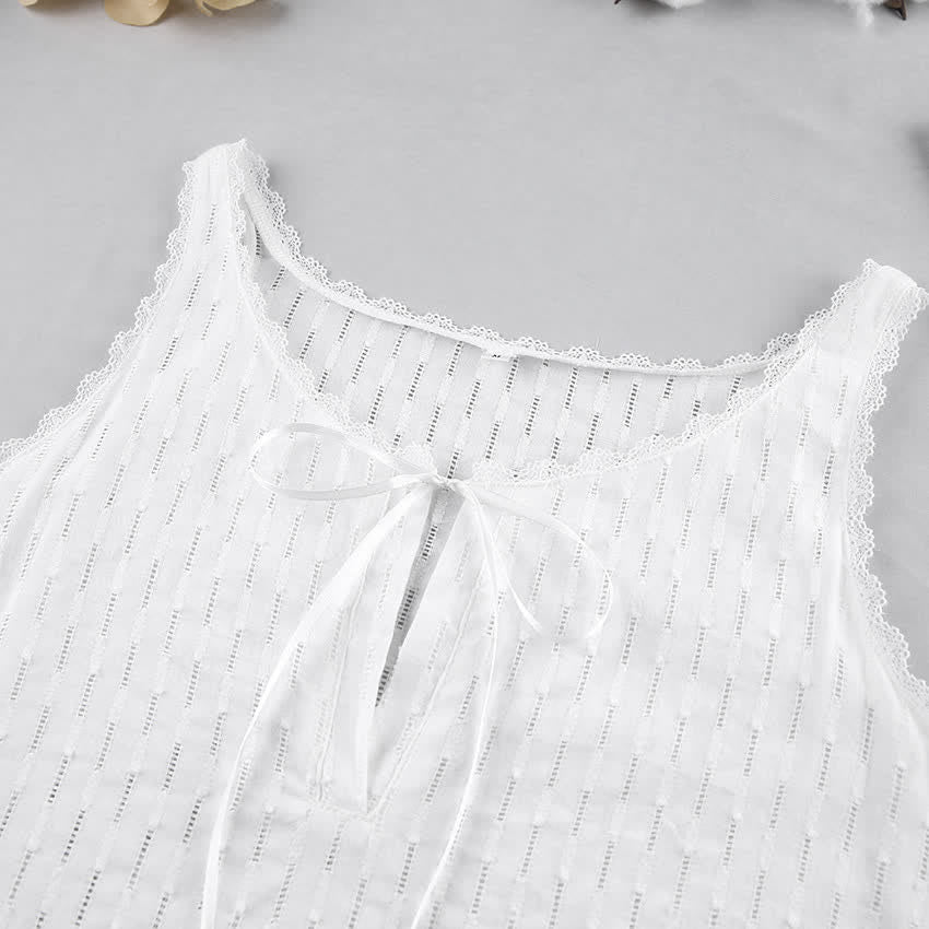 Cotton Tie Front Cami Lounge Dress - image 3