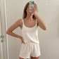 Beige Jacquard Cami Shorts pajama Set - image 2