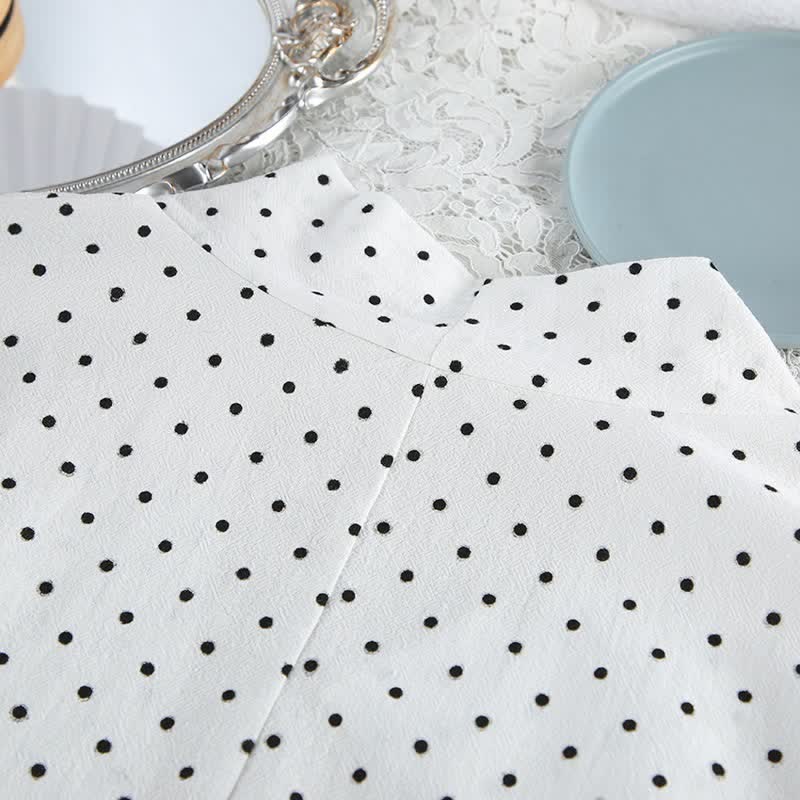Polka Dot Cotton Kimono Pajama Set - image 3